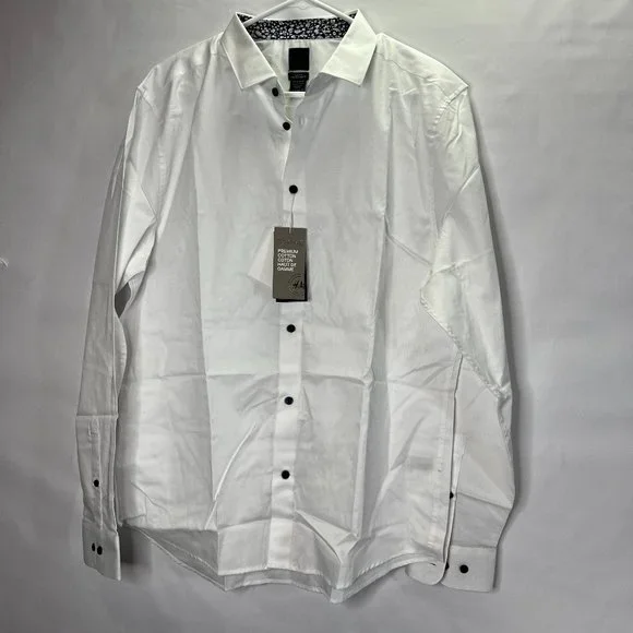 H&M | Shirts | Hm Premium Cotton Slim Fit Mens Dress Shirt Size Xl |  Poshmark